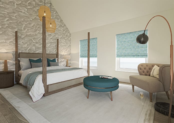 Goa, Celeste Blue - Motorised Roman Blind - Image 6